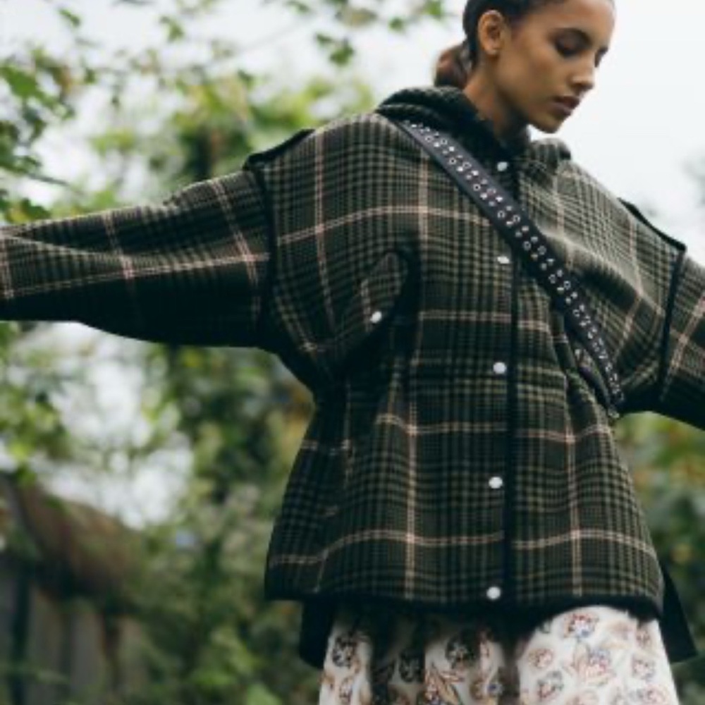 Maje Green Plaid Women's Coat